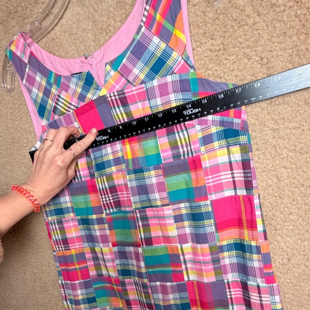 Talbots Madras Patchwork Plaid Shift Dress Size 2 Preppy Cotton - Picture 13 of 15